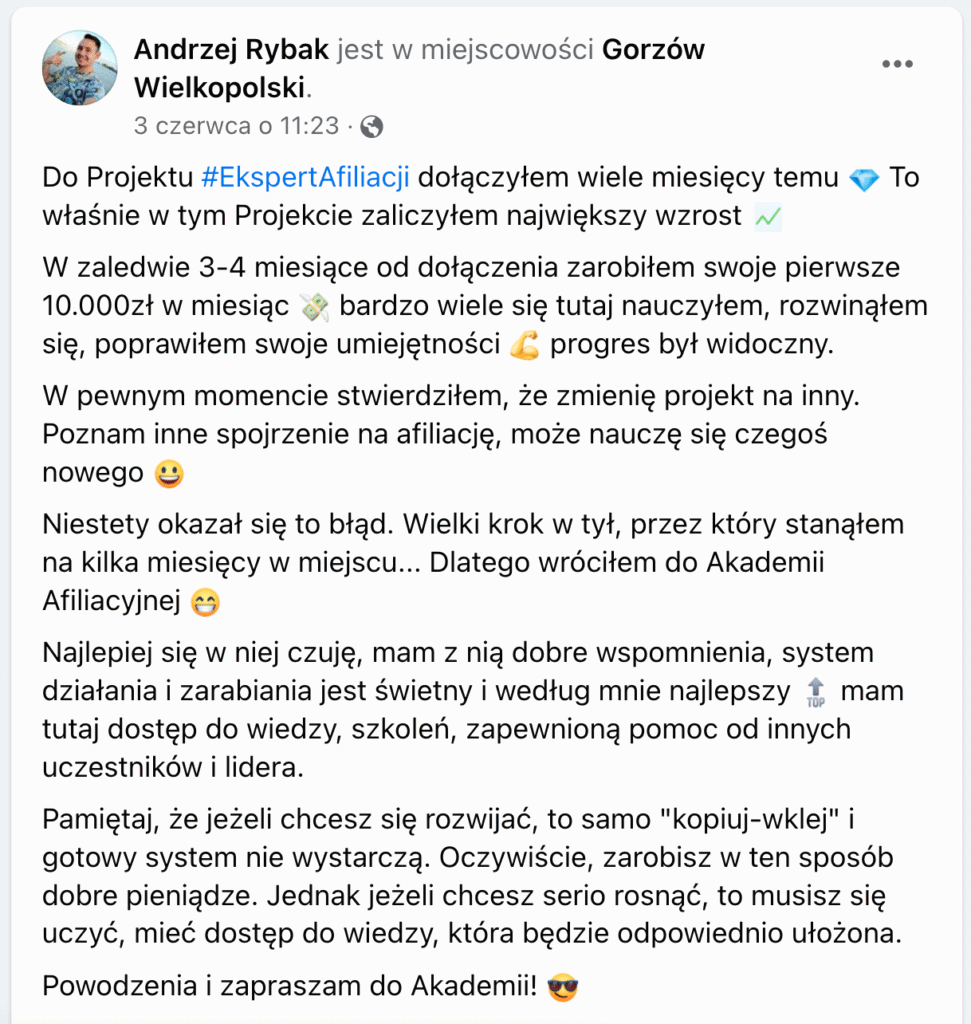 opinie o projekcie ekspert afiliacji